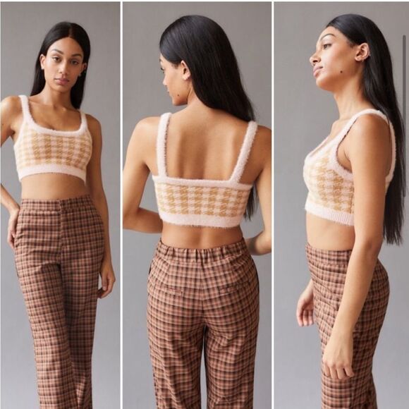 For Love and Lemons Cher Houndstooth Cardigan Sweater and Tank Set 1X NWT - Picture 4 of 15